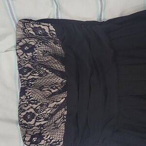 Strapless black lace romper M